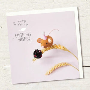 Very Berry Mouse & Blackberry Birthday Card