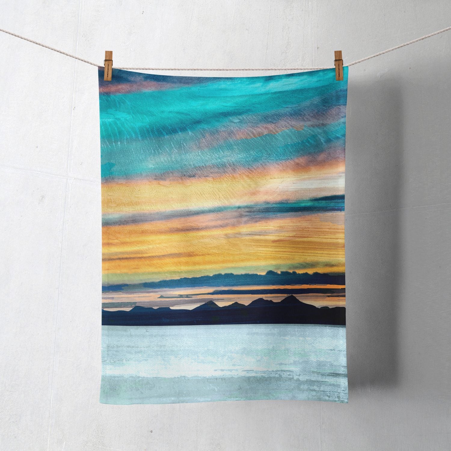 Western Isles from Skye Cotton Tea Towel by Cath Waters