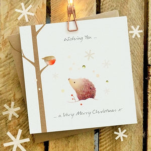 Hedgehog & Robin Christmas Cards by Ginger Betty