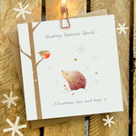 Load image into Gallery viewer, Hedgehog &amp; Robin Christmas Cards by Ginger Betty
