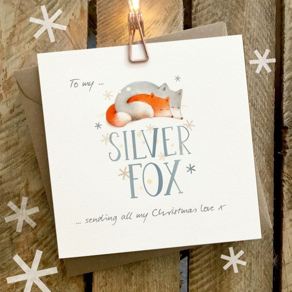 SILVER FOX CHRISTMAS CARD XON 017 by Ginger Betty