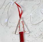 Load image into Gallery viewer, Xmas Tree Decoration Handmade by Gill Chesnutt Artisan Glass
