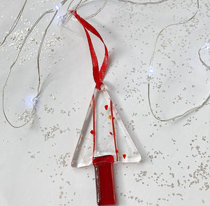 Xmas Tree Decoration Handmade by Gill Chesnutt Artisan Glass