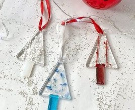 Xmas Tree Decoration Handmade by Gill Chesnutt Artisan Glass