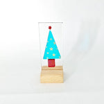 Load image into Gallery viewer, Xmas Trees on Wood, Handmade by Gill Chesnutt Artisan Glass
