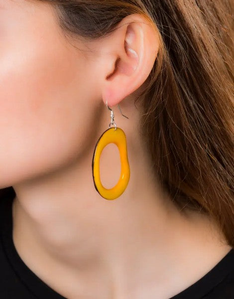Loop Tagua Nut Earrings Made by Pretty Pink Eco Jewellery