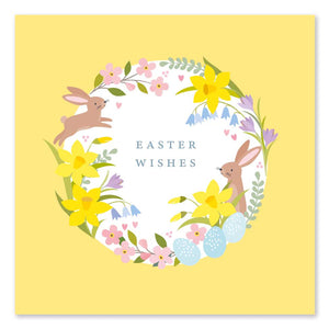 Easter Wishes / Spring wreath Card by Klara Hawkins