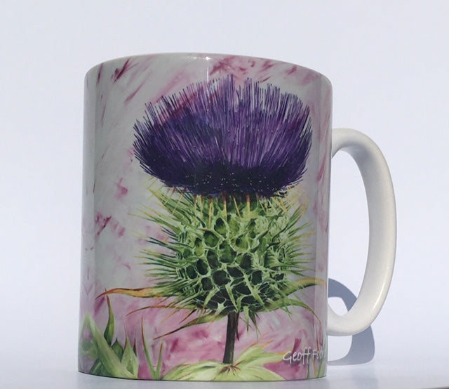 Scottish Thistle Mugs by artist Geoff Foord