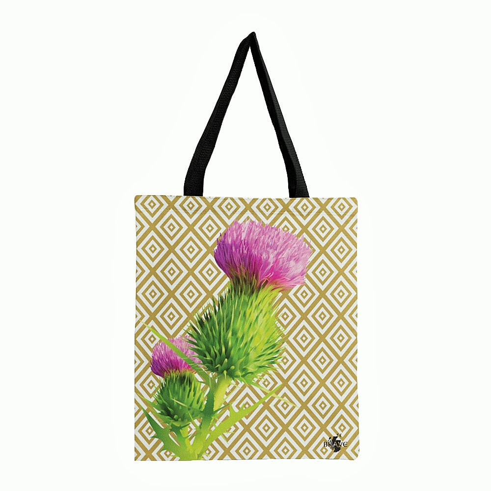 Art Deco Thistle Shopper Bag by Brave Scottish Gifts