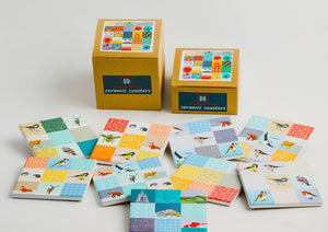 Patchwork Mix Ceramic Coasters by Dibujo Designs