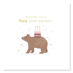 'Wishing You a Beary Happy Birthday' card ENC002 by Klara Hawkins