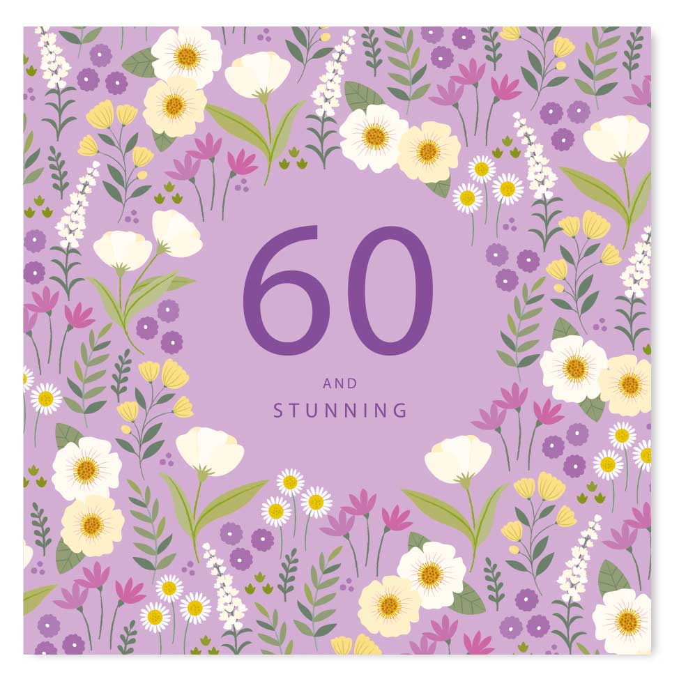 Feminine Age 60 Birthday Card by Klara Hawkins
