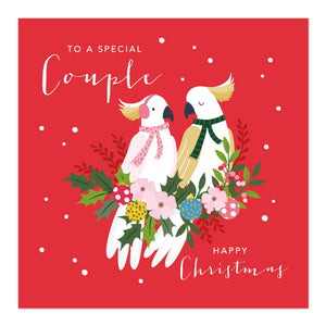 Special Couple Christmas Card | Festive Cockatoo Couple