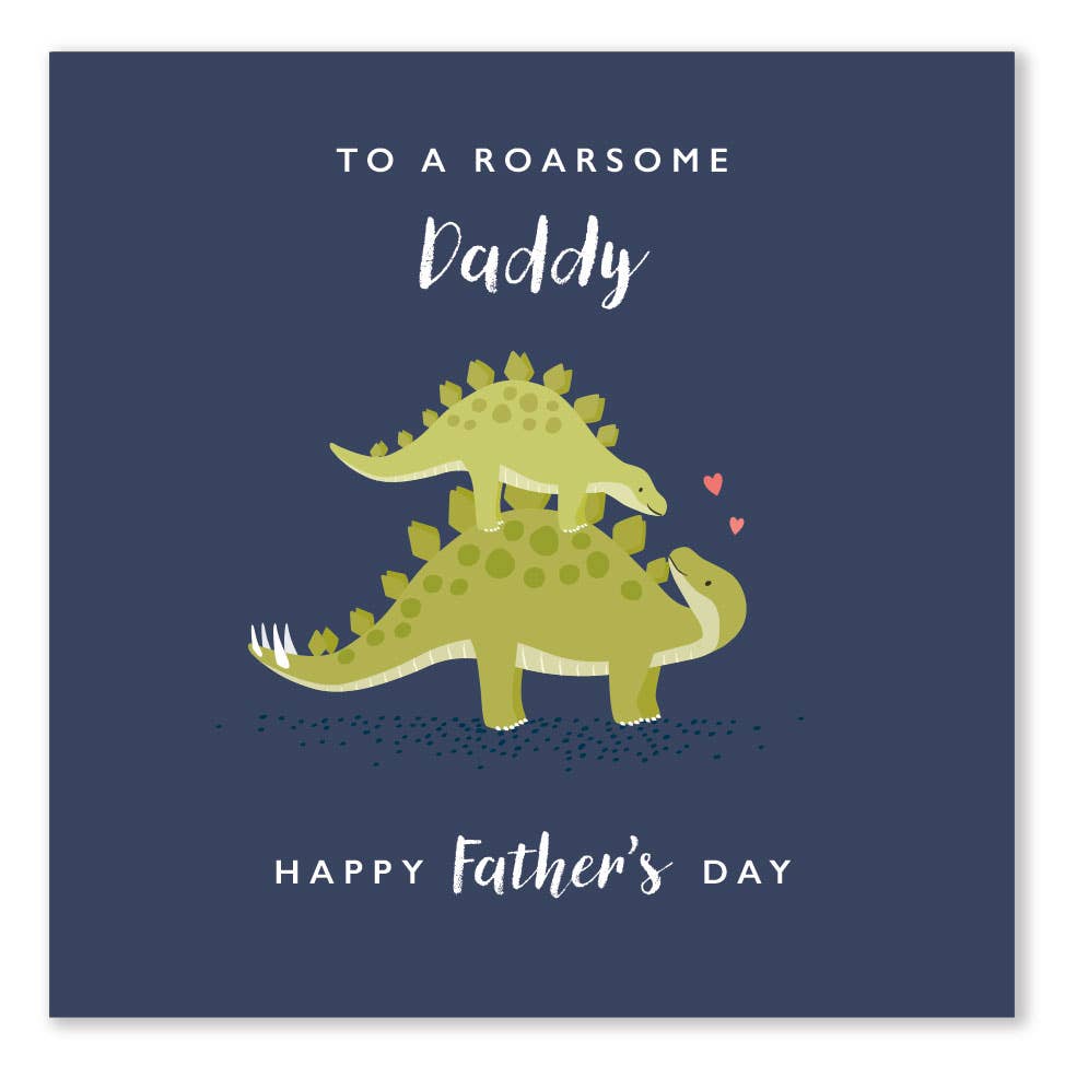 Cute Dinosaur Father's Day Daddy Card by Klara Hawkins