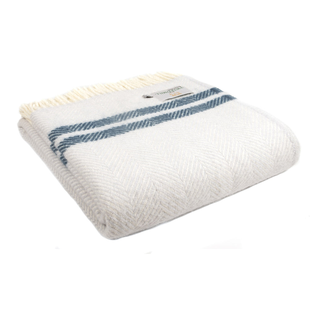 Fishbone 2 Stripe Knee Blanket - Pure New Wool Made in the UK by Tweedmill