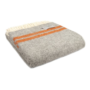 Fishbone 2 Stripe Knee Blanket - Pure New Wool Made in the UK by Tweedmill
