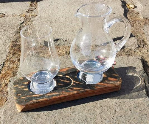 1 Glass 1 Jug Tasting Tray Made by Rezawood Designs
