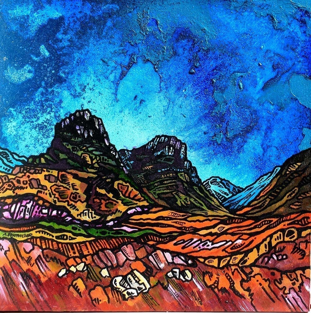 Square Scottish Landscape Card by Andy Peutherer