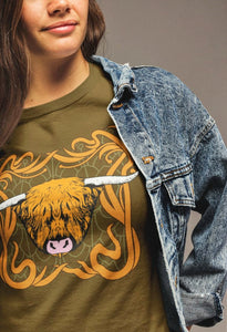 Highland Cow Scottish T-Shirt by Brave Scottish Gifts