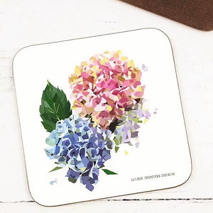 Flower Hard Wood Coasters Illustrated by Jennifer Louise Design