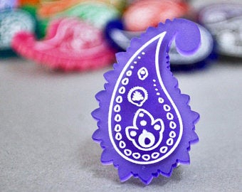 Arcylic Paisley Pins