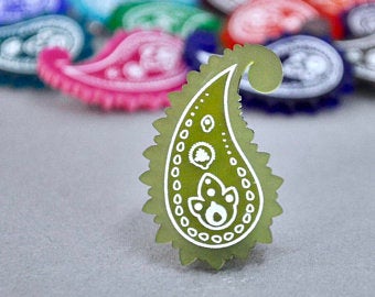 Arcylic Paisley Pins
