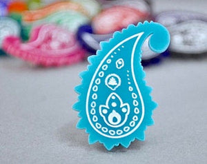 Arcylic Paisley Pins