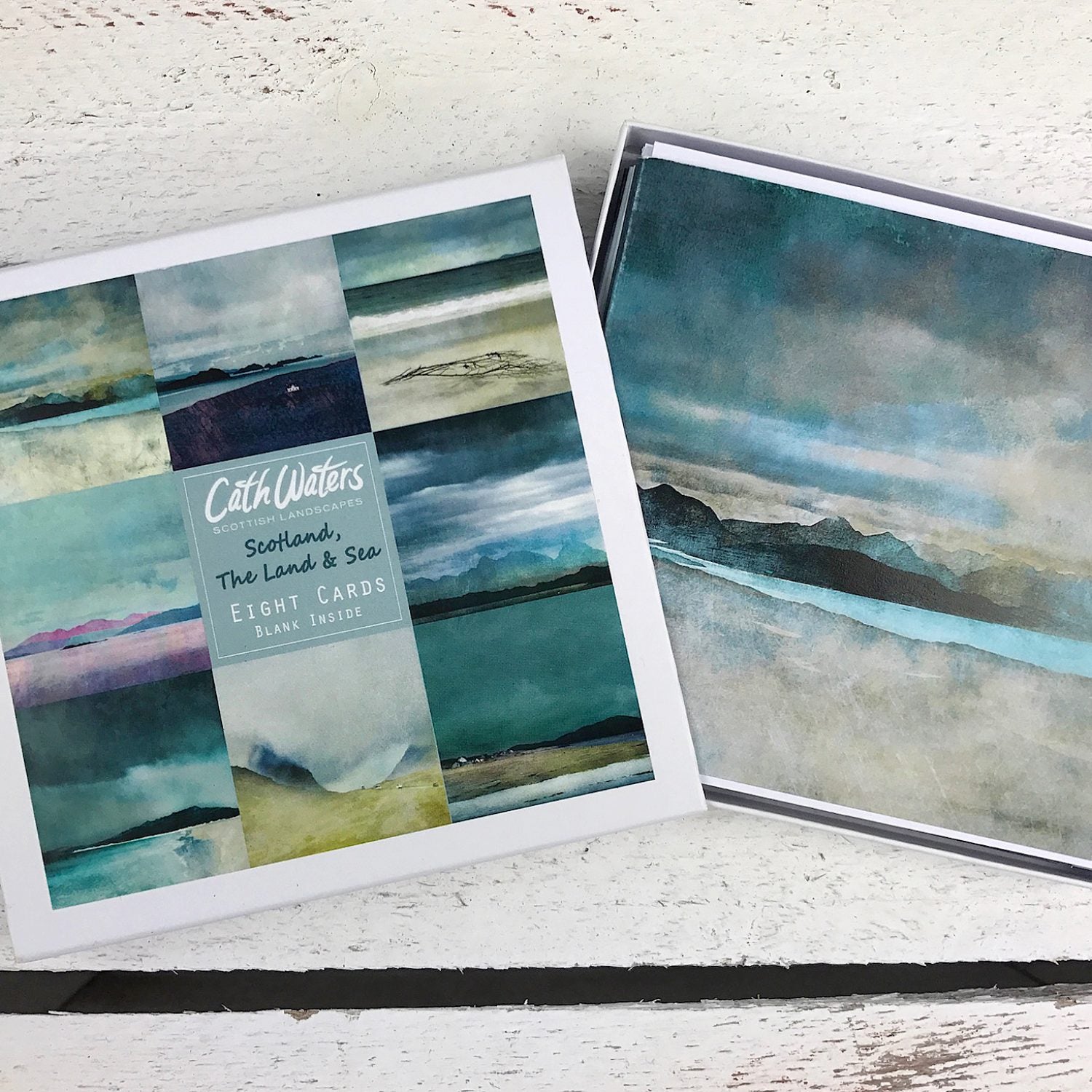 The Land & Sea - Box Set 8 Blank Cards by Cath Waters