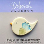 Load image into Gallery viewer, Little Bird Ceramic Brooch Handmade by Deborah Cameron
