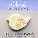 Load image into Gallery viewer, Little Bird Ceramic Brooch Handmade by Deborah Cameron
