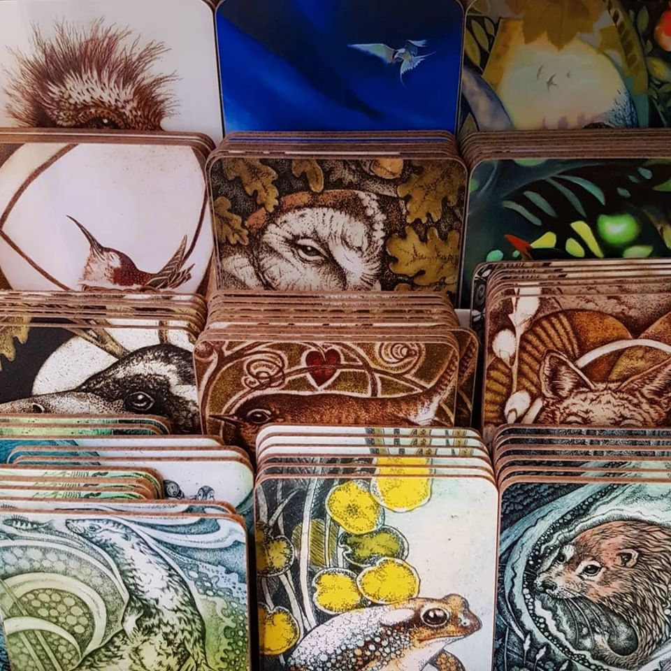 Birds in Nests Coaster Collection by Artist Louise Scott