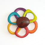 Load image into Gallery viewer, Pretty Pink Flower Brooches - Each Petal made from a slice of Tagua Seed
