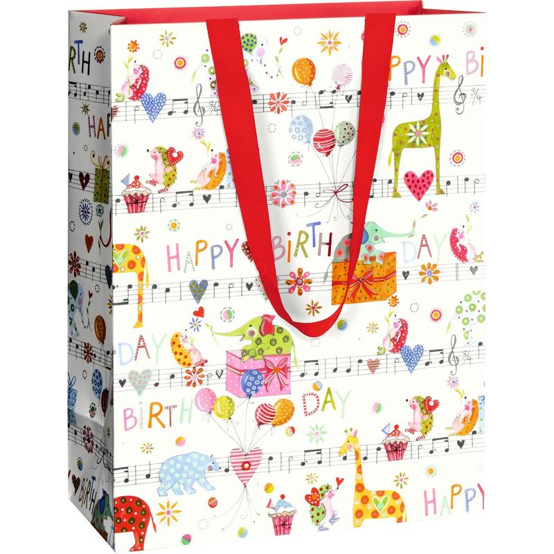 Large Happy Birthday (Musical Note / Animals) Gift Bag