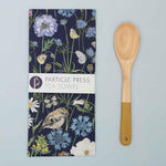 Load image into Gallery viewer, GOLDCREST &amp; CORNFLOWER TEA TOWEL - NAVY Designed by Particle Press
