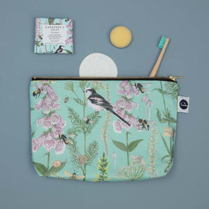 LONGTAIL AND FOXGLOVE LARGE WASH BAG - TURQUOISE