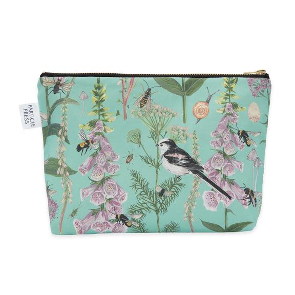 LONGTAIL AND FOXGLOVE LARGE WASH BAG - TURQUOISE