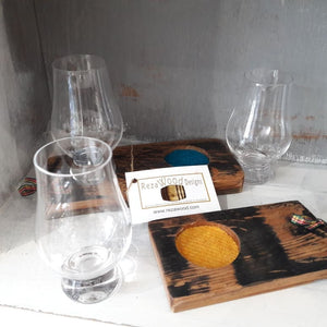 Single Glass Tasting Tray made from Upcycled Whisky Barrels