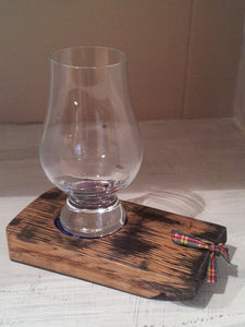 Single Glass Tasting Tray made from Upcycled Whisky Barrels