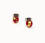 Load image into Gallery viewer, Mini Glass Stud Earrings with 24ct Gold Leaf Handmade by Helen Chalmers
