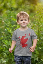 Load image into Gallery viewer, Scotland Map - Grey Kids Scottish T-Shirt designed by Brave Scottish Gifts
