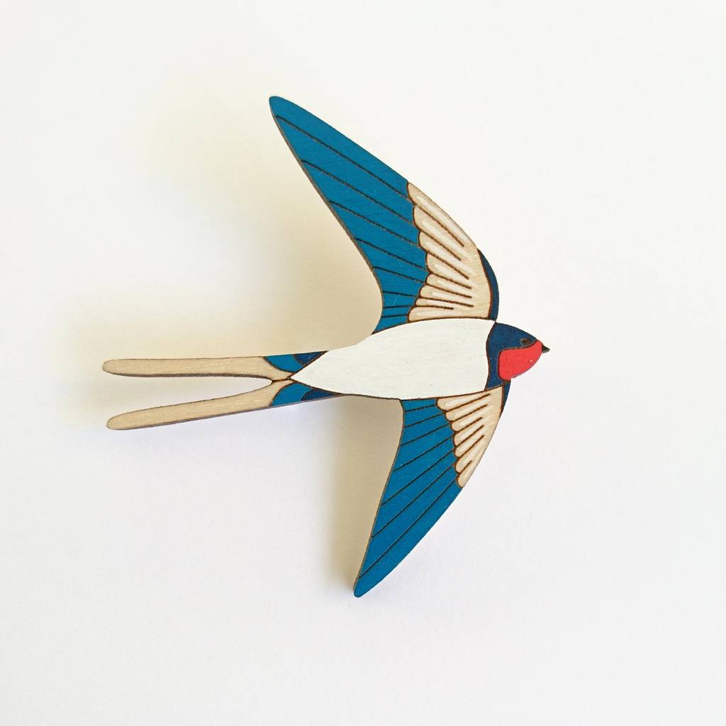 Swallow Brooch Made in Scotland by Twiggd
