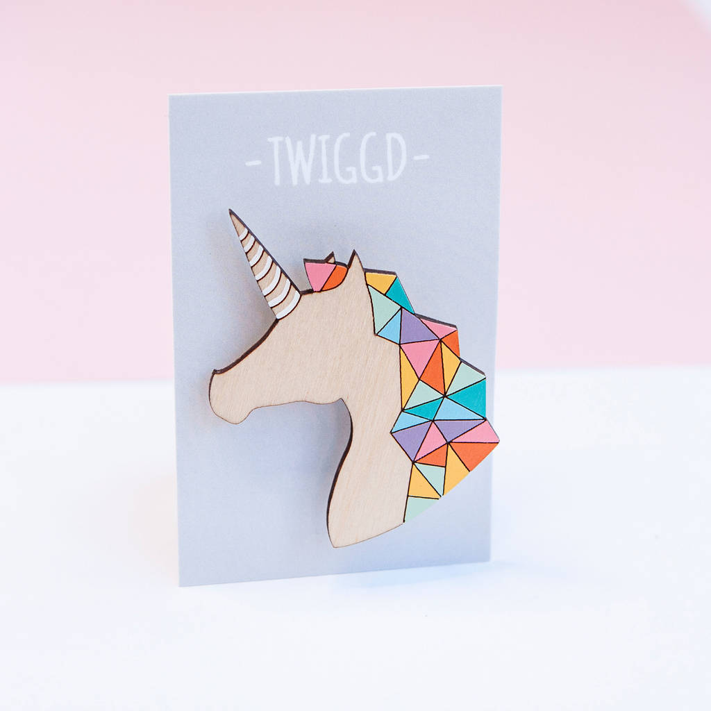 Unicorn Rainbow Brooch Made in Scotland by Twiggd